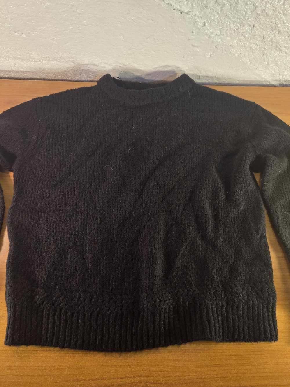 Vintage Double Zero Spicy Small Black Wool Blend Sweater Pullover Rib Knit